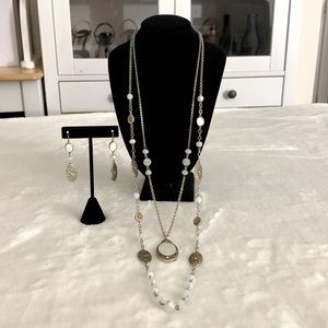 White House Black Market Necklace and Earrings Set